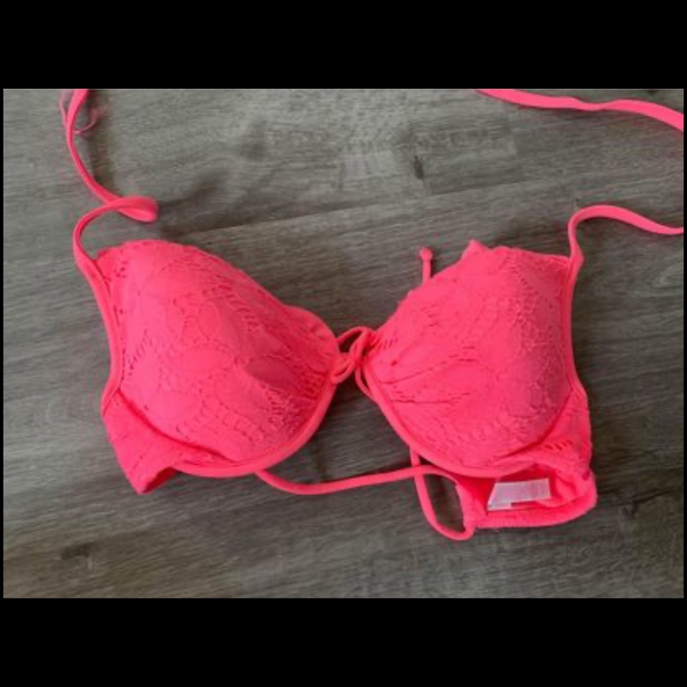 Pink push up bikini top